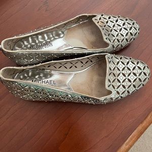 Michael Kors silver flats